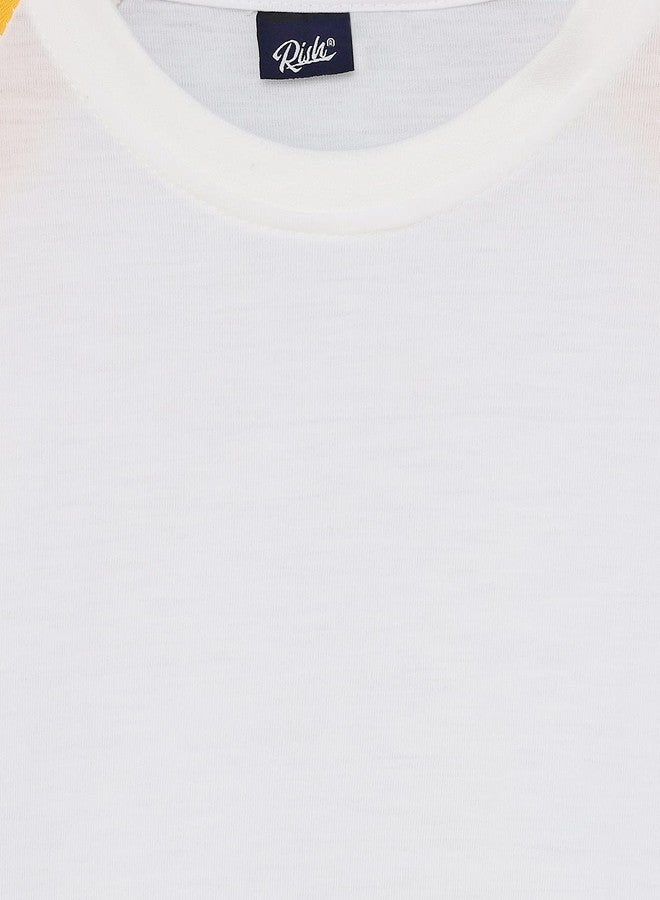 RISH Tshirt for Boys and Kids | Super Soft Cotton Fabric Trex Cooler Sleighs Printed Casuals - Mustard 5-6 Years - Image 4